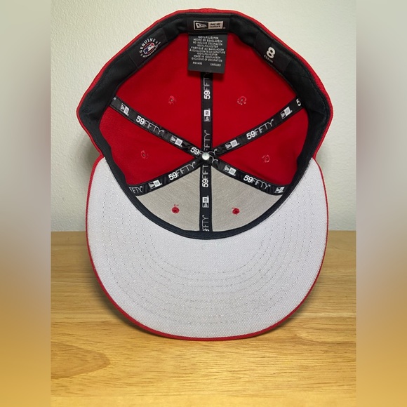 New Era Red Los Angeles Dodgers Hat / Scarlet Basic 59FIFTY Fitted - Picture 5 of 6